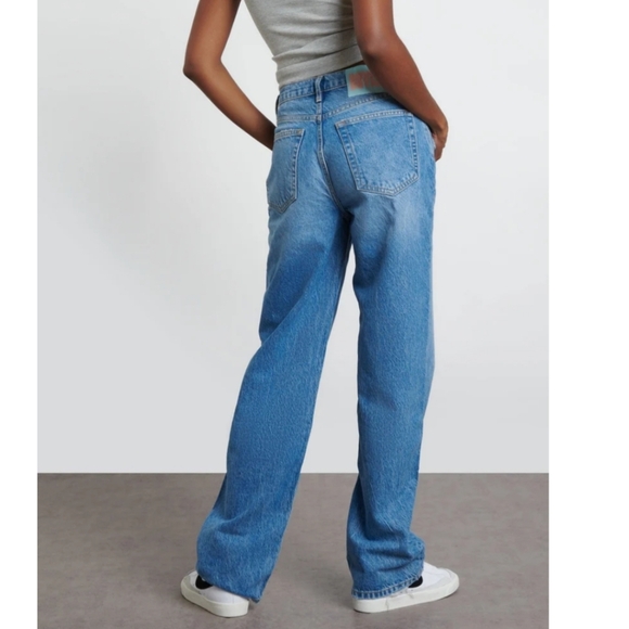 Boyish The Ziggy High Rise Relaxed Straight Leg Jeans In Silverado Size 28 - Picture 3 of 12